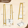 4-tier ladder shelf with 2 drawers, 52.5 inches tall, featuring a white finish and sturdy metal frame for storage and.