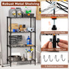 4-tier black metal storage shelving unit with adjustable shelves, V-shaped wire rack, and 600 lbs capacity for.