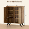 4-tier modern freestanding hidden shoe cabinet with natural finish, featuring 2 doors and dimensions of 31.5" x 37.5" x 14".