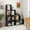 4-Tier Modern Stepped Bookshelf with 6 Storage Cubes for Living Room-Black - Gallery View 1 of 9