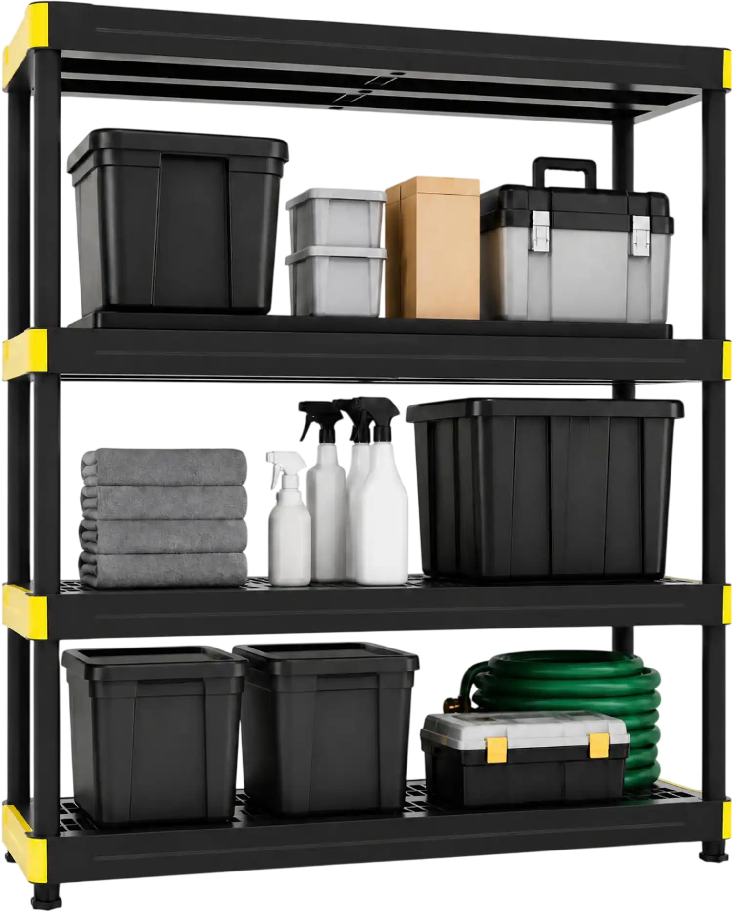 Costway 4-Tier Heavy-Duty Plastic Storage Shelf Utility Rack 30524763 New