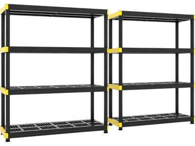 Costway 4-Tier Heavy-Duty Plastic Storage Shelf Utility Rack Set of 2 46003423 New