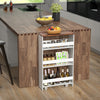 4-Tier Rolling Storage Cart Slim Kitchen Cart on Wheels with Open Shelves and Handle-Rustic Brown - Gallery View 1 of 10