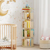 4-Tier Rotating Bookshelf 360° Display Rack with Dividers and Anti-falling Baffles-Natural - Gallery View 1 of 9