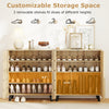4-tier shoe cabinet with louvered doors, featuring 3 removable shelves for customizable storage of various shoe heights.