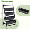 4-tier vertical raised garden bed with detachable containers and drainage holes, ideal for space-saving plant growth.