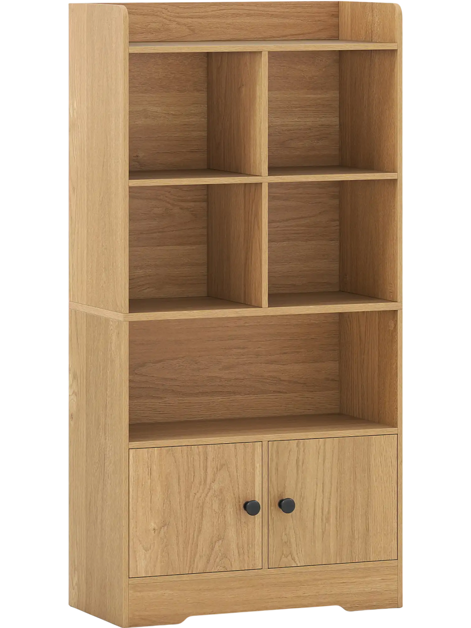 Costway 4-Tier Bookshelf Bookcase w/ 4 Cubes Display Shelf & 2 Doors 49821375 New