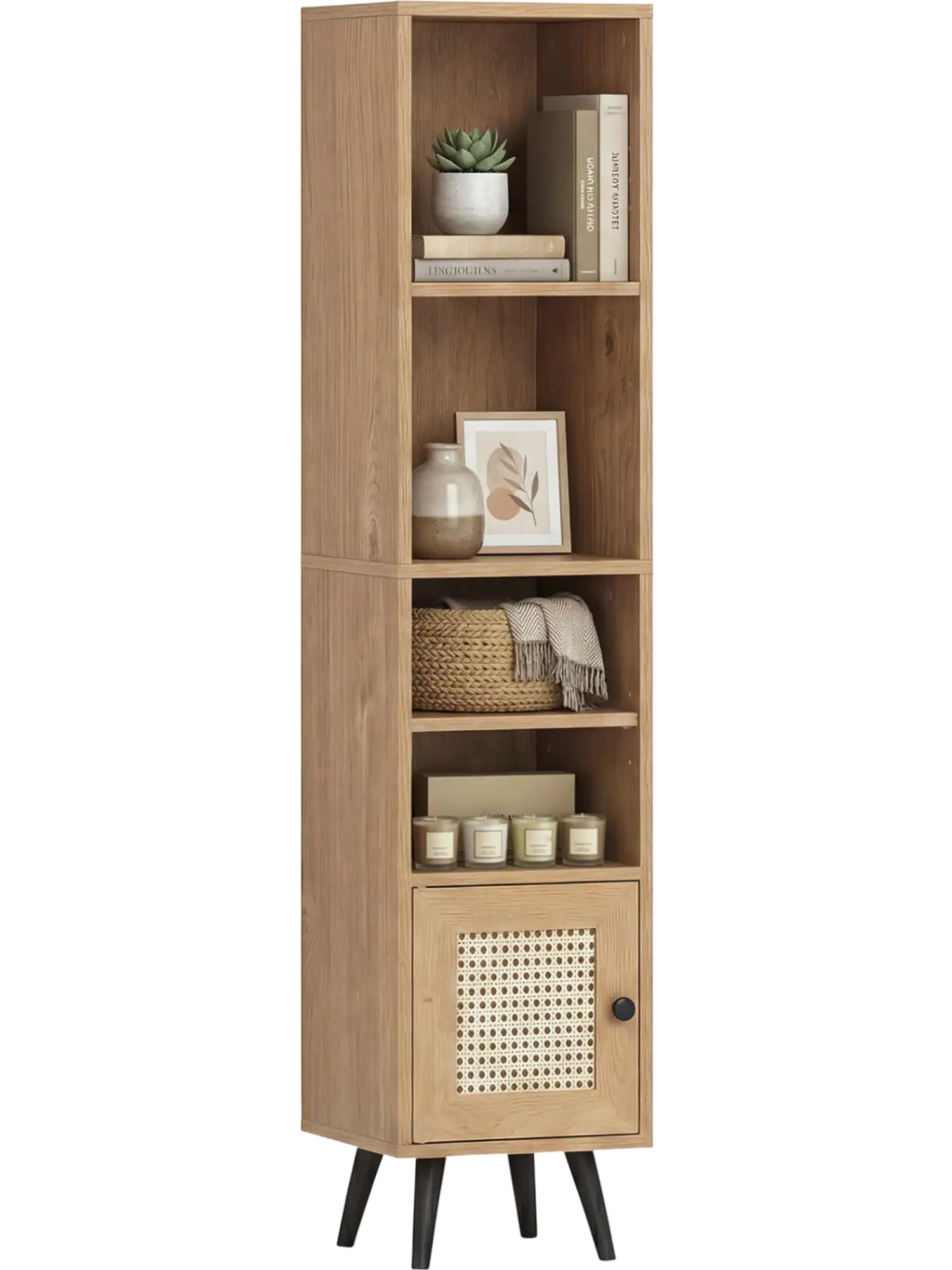 Costway 6-Tier Tall Narrow Bookcase Slim Storage Cabinet 54