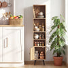 4 Tiers Rattan Storage Cabinet with Slim Design-Natural - Gallery View 1 of 9