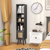4 Tiers Rattan Storage Cabinet with Slim Design-Black - Gallery View 1 of 10