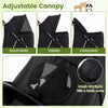 Adjustable canopy of the 4 Wheel Pet Stroller for small dogs and cats, featuring mesh skylight for breathability and.