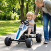 4-Wheel Ride On Toy Pedal Go Kart for Kids with Steering Wheel and Safe Handbrake-White - Gallery View 1 of 10