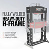 100 Ton H-Frame Electric Hydraulic Shop Press with Hand Winch, 110V Motor, Fully Welded Steel Frame, Safety Guard, HSP100E