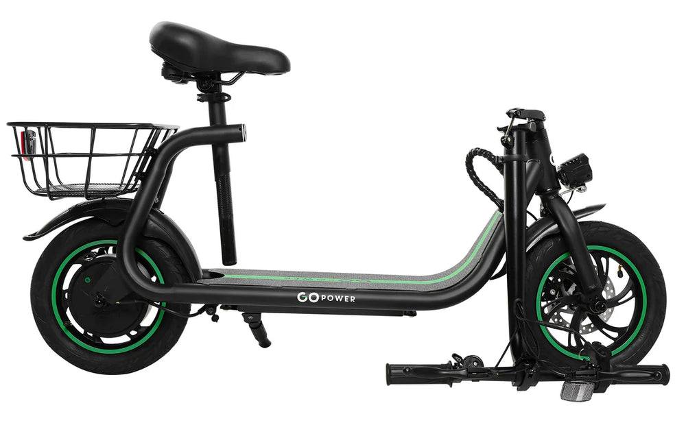 GoPowerBike Go Flow Electric Scooter Sit Down Foldable 350W 16 MPH 18 Mile Range New