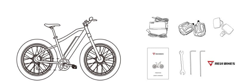 Revi Bikes Predator Mountain E-Bike Lithium Ion 48V 13AH 500W 50 Mile Range 25 MPH New