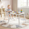 Convertible toddler table and chair set with PU cushion, ideal for small spaces and adjustable for growing babies.