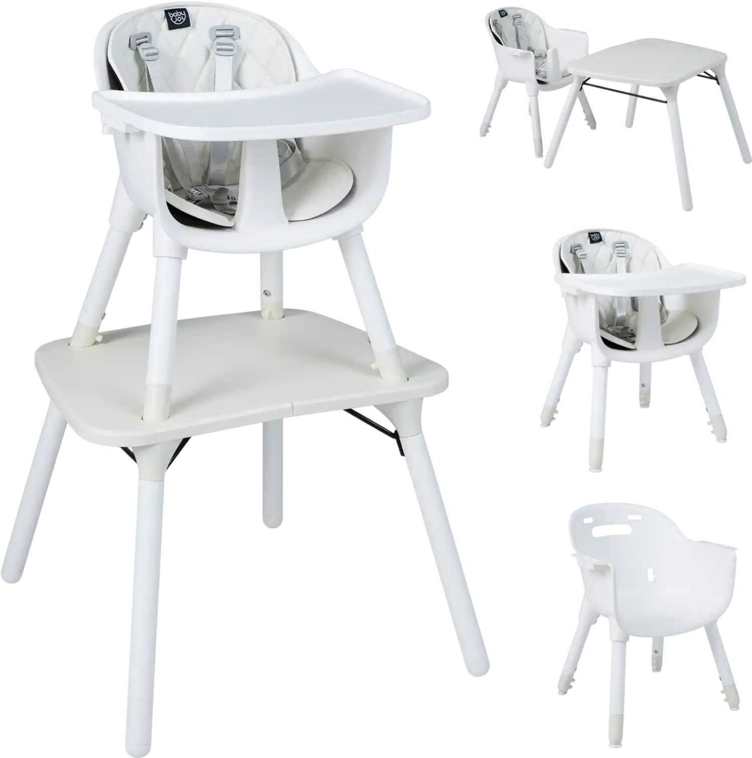 Costway 4-in-1 Baby High Chair Convertible Toddler Table Chair Set PU Cushion 12578630 New