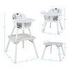 4-in-1 baby convertible chair and table set with adjustable tray, PU cushion, and lightweight design for easy transport.