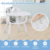 4-in-1 baby convertible chair set with removable PU cushion in cream, designed for safety and easy cleaning in narrow.