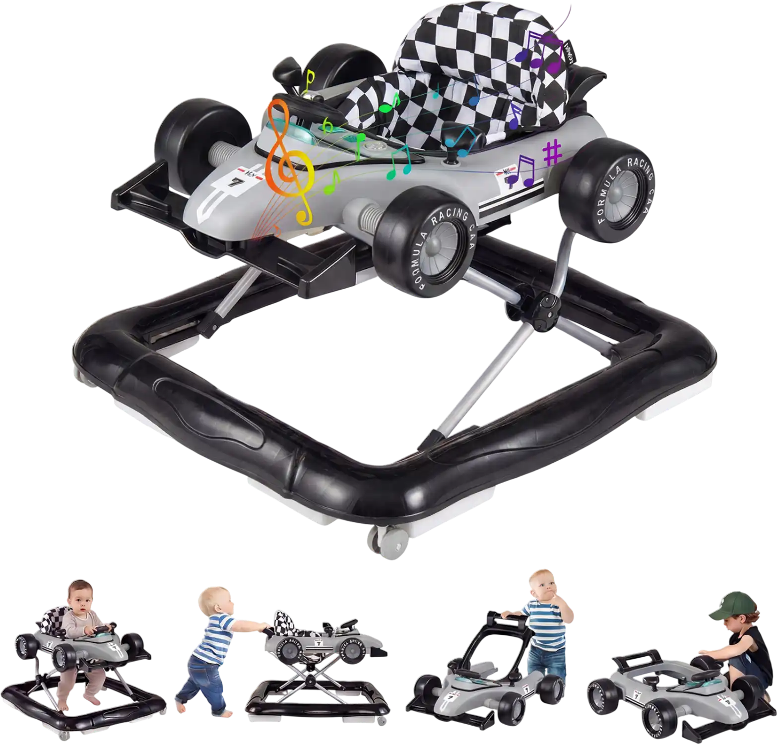 Costway 4-in-1 Baby Push Walker Activity Center Height Adjustable Music Box 379856421 New