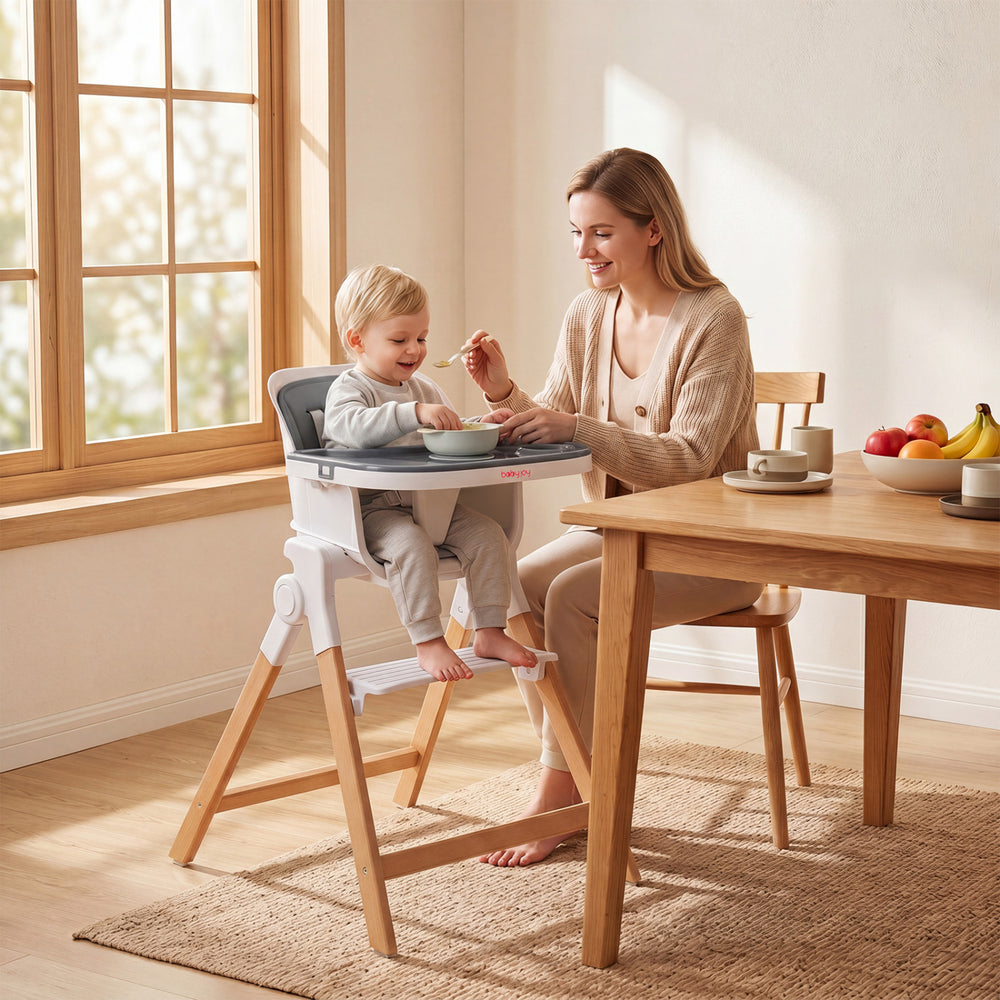 4-in-1 Convertible Baby High Chair with Detachable and Adjustable Tray-Gray - Gallery View 1 of 10