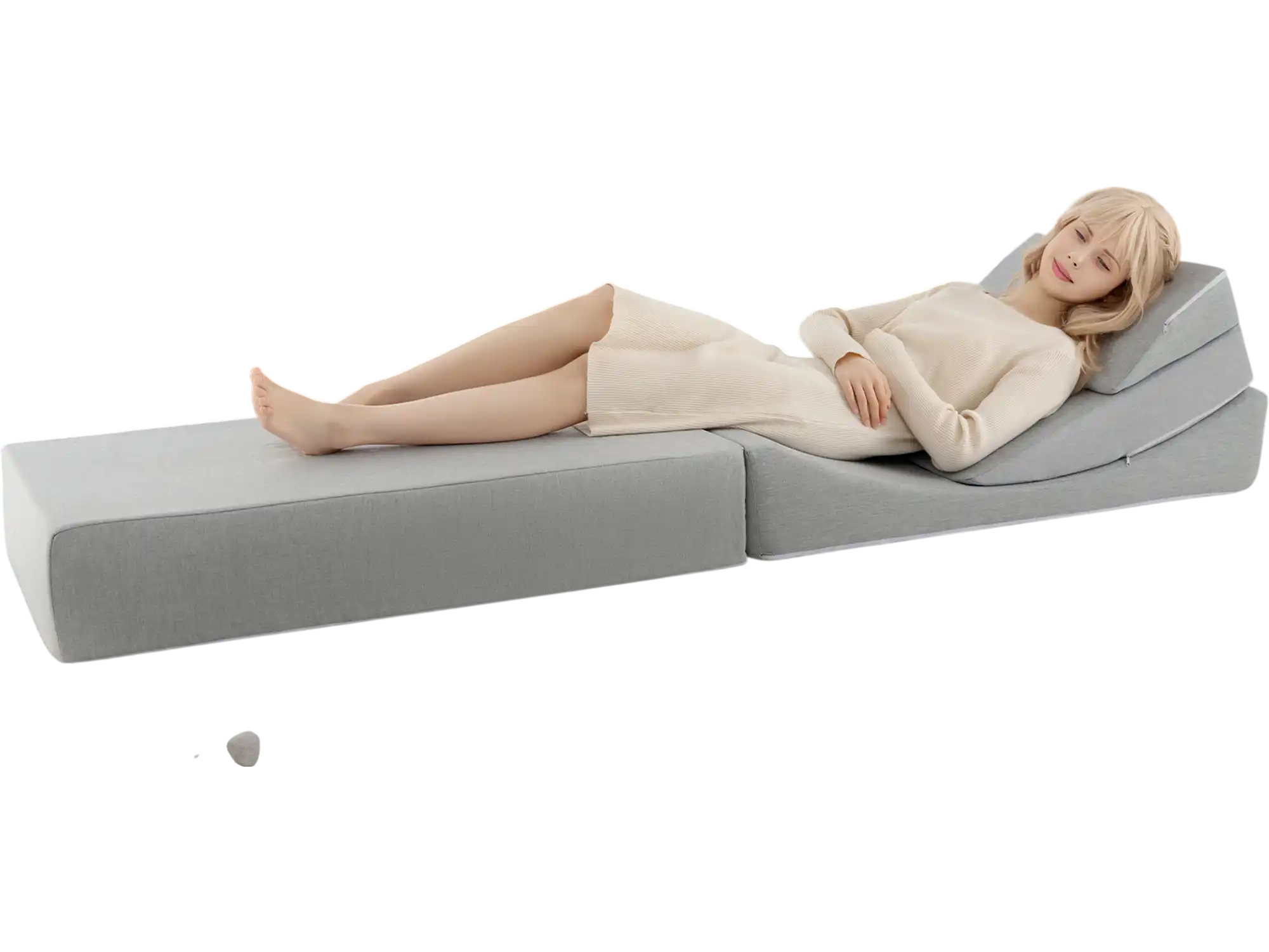 Costway 4-in-1 Convertible Folding Sofa Bed Gray 98426573 New