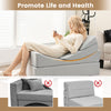 Convertible folding sofa bed in gray with high-density foam, ideal for reading and gaming in living rooms or dorms.