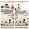4-in-1 convertible folding sofa bed in gray, showcasing multiple configurations for versatile living room use.
