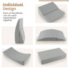 Convertible folding sofa bed in gray with modular pillows for versatile use, ideal for living room or outdoor.