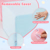 Plush fabric detail of the 4-in-1 foam climbing blocks with hidden zipper and hook-and-loop fasteners for safety.