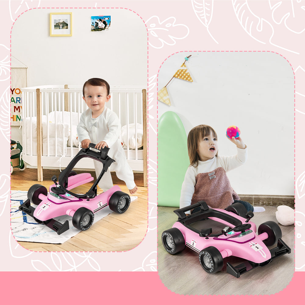 4-in-1 Foldable Activity Push Walker with Adjustable Height-Purple - Gallery View 1 of 10