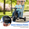 4-in-1 foldable toddler tricycle with push handle, adjustable seat, and quick-release pedals for versatile riding.