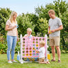 4-in-1 Height Adjustable Row Connect Game with Mesh Net and Carrying Bag-Pink - Gallery View 1 of 12