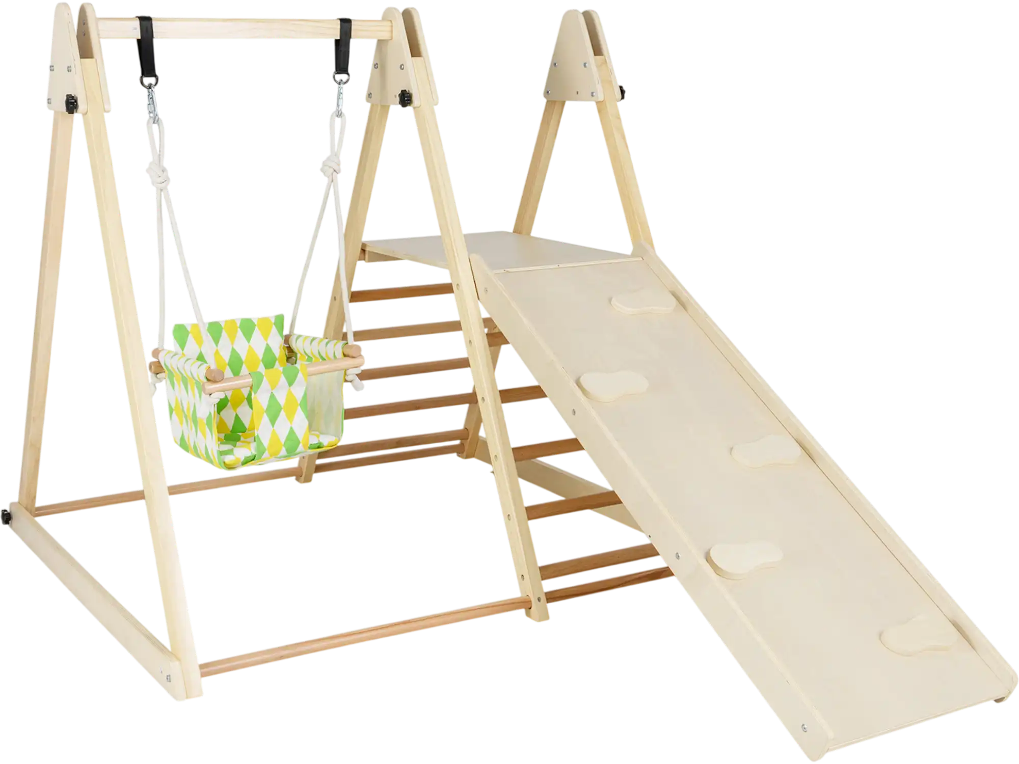 Costway 4-in-1 Indoor Jungle Gym Baby Swing Climbing Ramp Slide 13560101 New