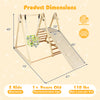 4-in-1 indoor jungle gym with baby swing and climbing ramp, featuring a solid wood frame and adjustable height for kids.