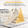 Indoor jungle gym featuring a solid wood climbing ramp and baby swing, designed for safe and versatile play for kids.