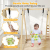 Baby swing with adjustable ropes and cushioned seat, part of a 4-in-1 indoor jungle gym for secure play and comfort.