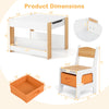 Kids toddler activity table and chairs set with storage boxes, ergonomic design, and rounded corners for safety.