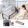 Portable baby nursery center with adjustable canopy, removable changing table, and music box for infants and toddlers.