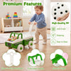 Green 4-in-1 ride-on push car with music, under-seat storage, and easy-to-grip handle for kids aged 1.5-5 years.