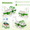 4-in-1 green ride-on push car with music, under-seat storage, and anti-tipping design for kids aged 1.5-5 years.