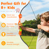 Child aiming a bow from the 4 in 1 throwing target set, promoting hand-eye coordination and muscle strength for ages 8+.