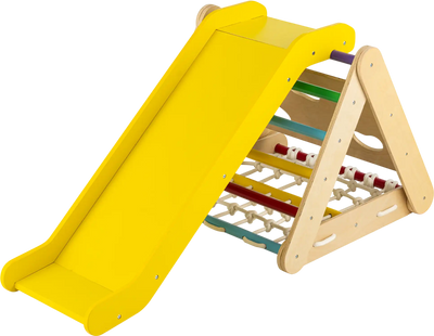 Costway 4-in-1 Triangle Climber Slide Board Climbing Net 15496278 New