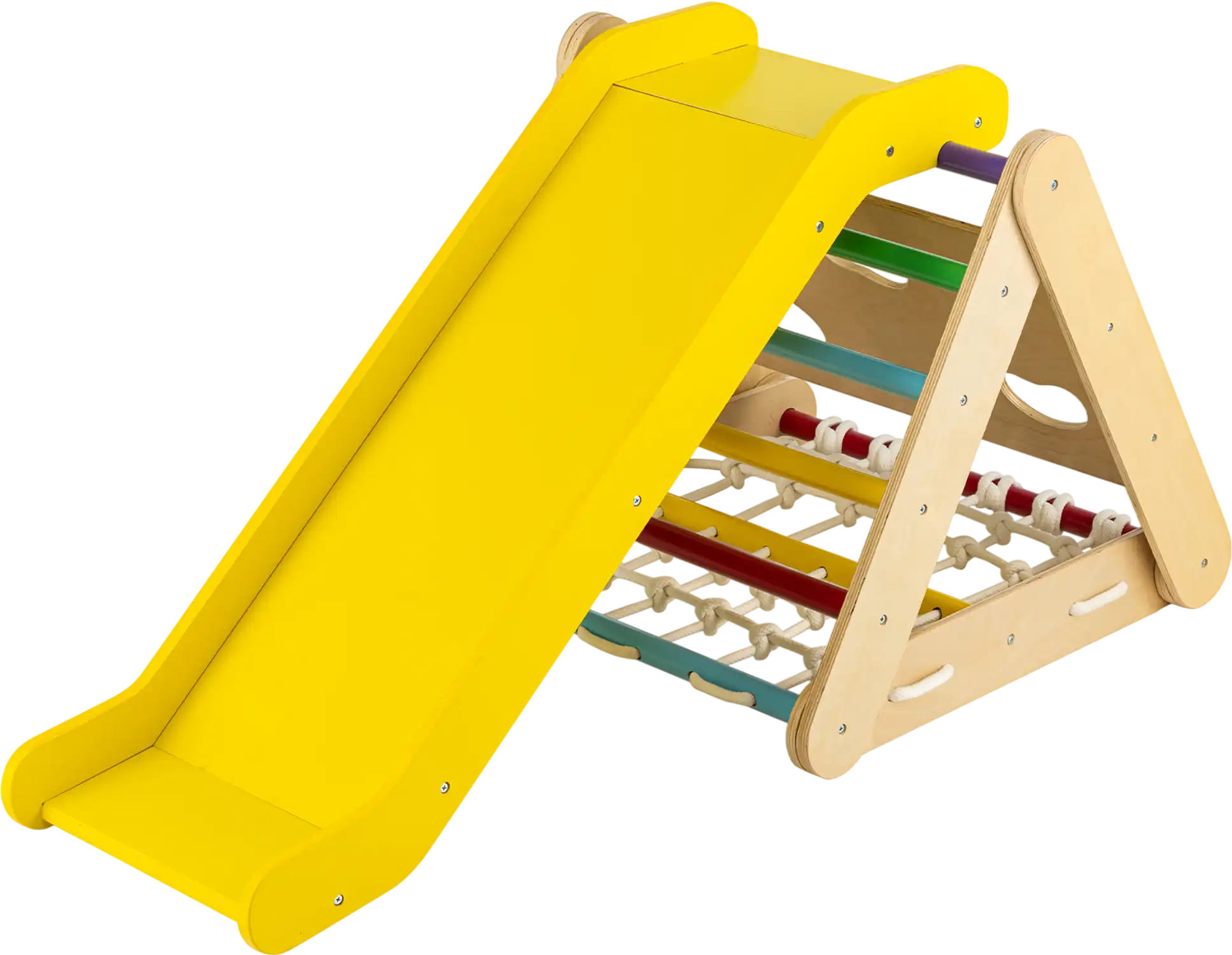 Costway 4-in-1 Triangle Climber Toy Slide Board Climbing Net 15496278 New