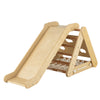 Patented 4 in 1 Triangle Climber Toy with Sliding Board and Climbing Net-Natural - Gallery View 1 of 9