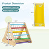 Triangle climber toy with sliding board, multicolor, made of natural wood, suitable for kids aged 1+, 132 lbs capacity.