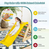 Multicolor 4 in 1 triangle climber toy with sliding board, made of natural wood, perfect for safe indoor play.