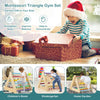 4 in 1 Triangle Climber Toy with sliding board and climbing net in multicolor, perfect for children's playrooms and.