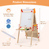 4-in-1 wooden kids art easel with double-sided boards, adjustable height, and paper roll for creative play.