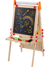 4-in-1 Wooden Kids Art Easel Double-Sided Foldable with Paper Roll and Storage Tray
